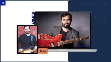 Guitarist practicing advanced blues techniques in the Blues Guitar by Seth Rosenbloom course.