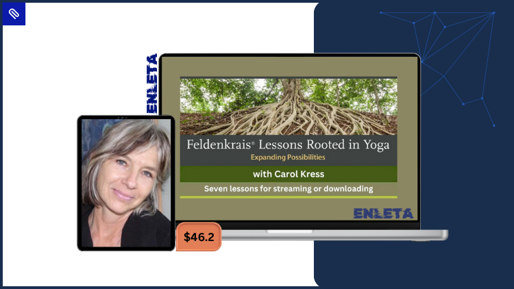 Feldenkrais Lessons Rooted in Yoga by Carol Kress Carol Kress teaching mindful movement in Feldenkrais Lessons Rooted in Yoga, combining awareness and yoga-based exploration