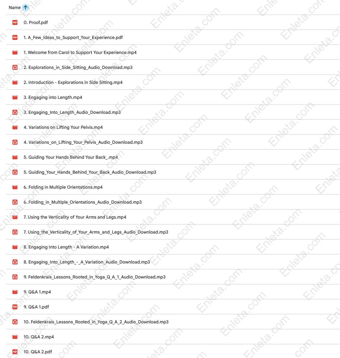 Feldenkrais Lessons Rooted in Yoga by Carol Kress Student practicing side-sitting and lengthening techniques from Carol Kress’s Feldenkrais and yoga integration lessons