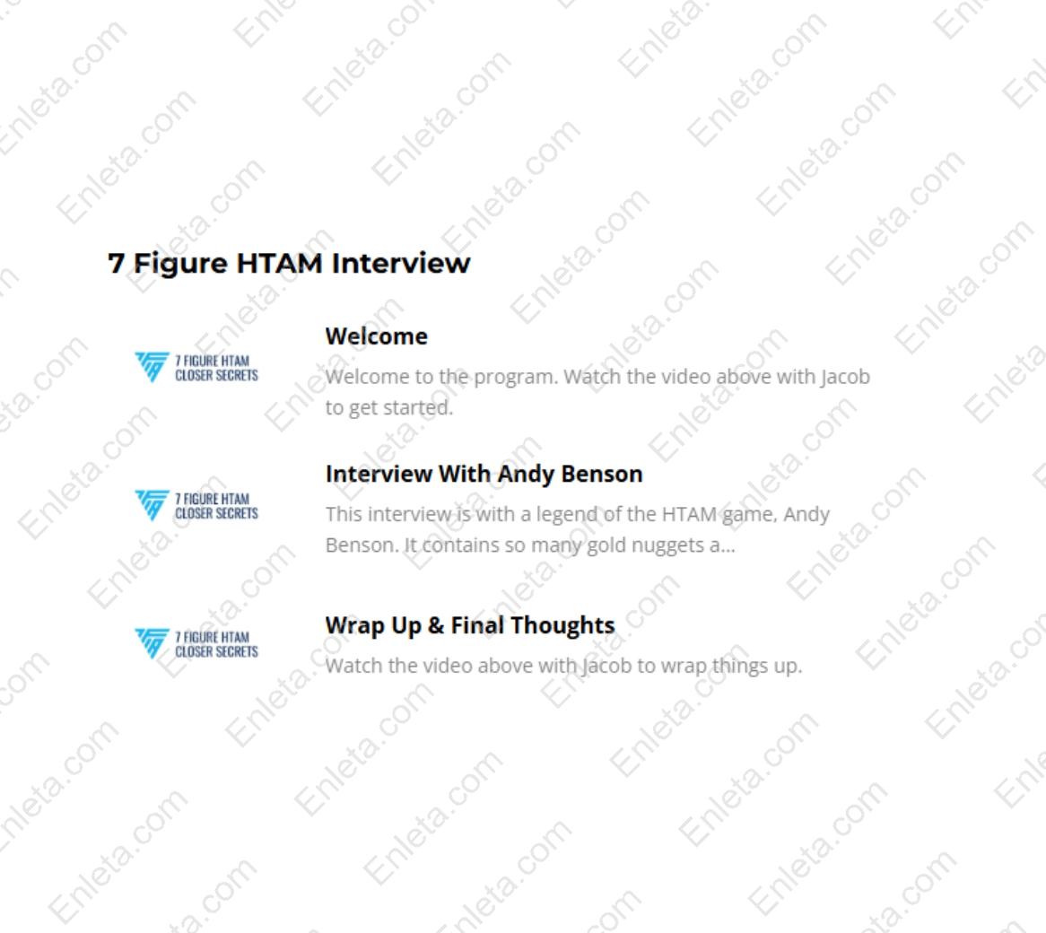 7 Figure HTAM Closer Secrets – Master High-Ticket Sales Jacob Caris – Affiliate Sales Mentor