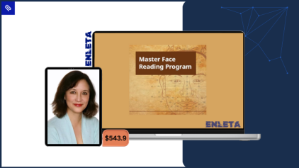 Student studying the Master Face Reading Program by Lillian Pearl Bridges, learning Jing, Qi, and Shen interpretation techniques.