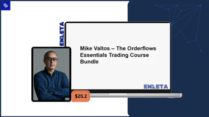 Trader analyzing order flow charts from The Orderflows Essentials Trading Course Bundle by Mike Valtos on multiple monitors.