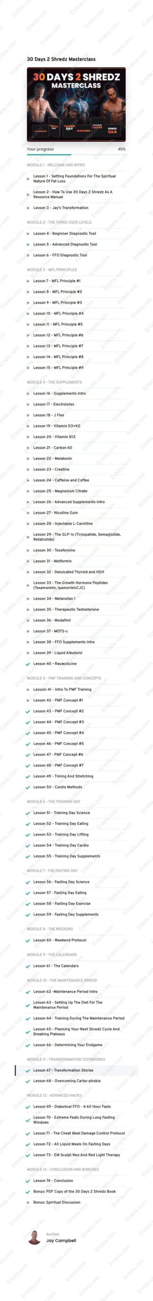 30 Days 2 Shredz Masterclass by Jay Campbell Before and after results from participants of Jay Campbell’s 30 Days 2 Shredz Masterclass showing fat loss transformation