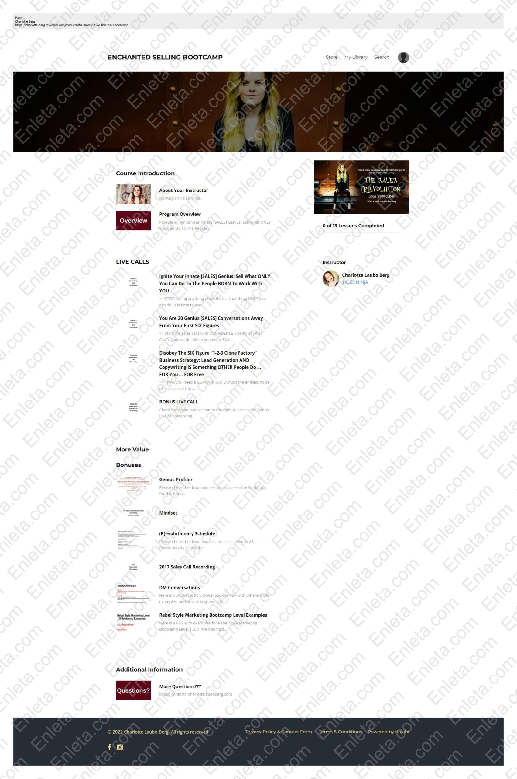 The Sales Revolution 2022 BootCamp – Sell Without Selling and Hit 6 Figures Fast The Sales Revolution 2022 BootCamp by Charlotte Laubo Berg teaches authentic selling, client attraction, and six-figure sales mastery