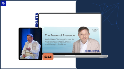 The Power of Presence online course interface with Eckhart Tolle teaching