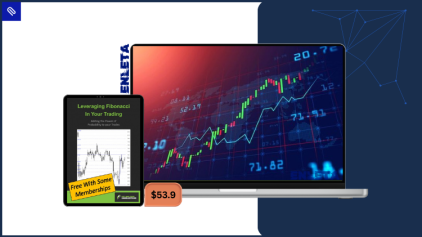 Trader analyzing Fibonacci retracement levels on a candlestick chart