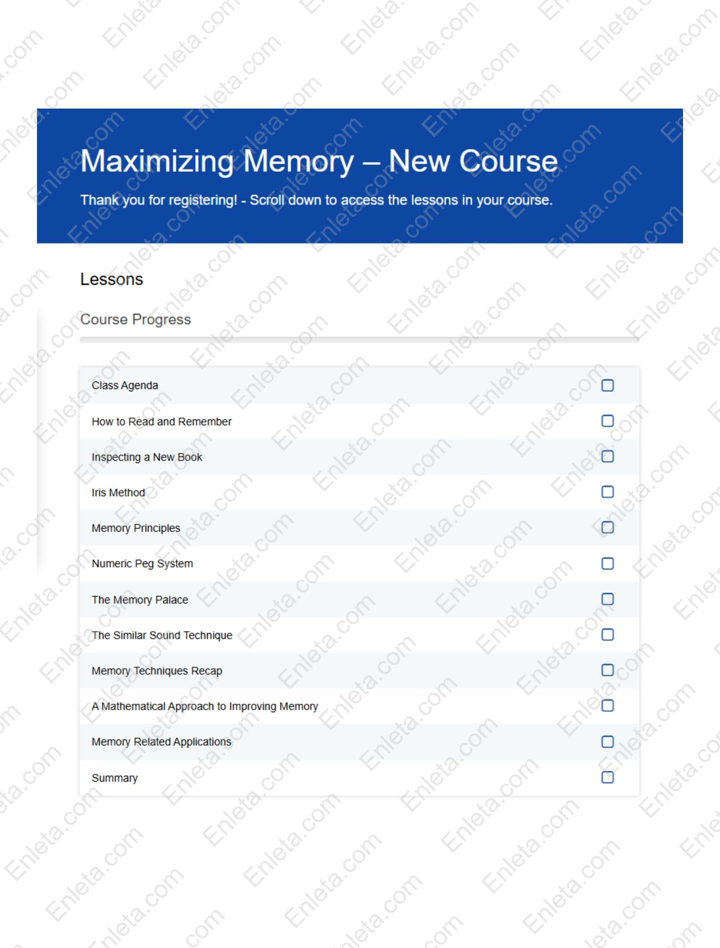 Maximizing Memory – New Course 2025 by Paul Nowak Memory Improvement Training
