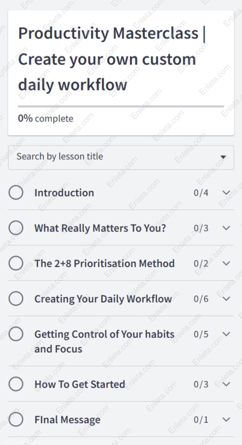 Productivity Masterclass by Carl Pullein daily routine system