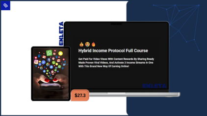 Hybrid income protocol course dashboard with viral video tools