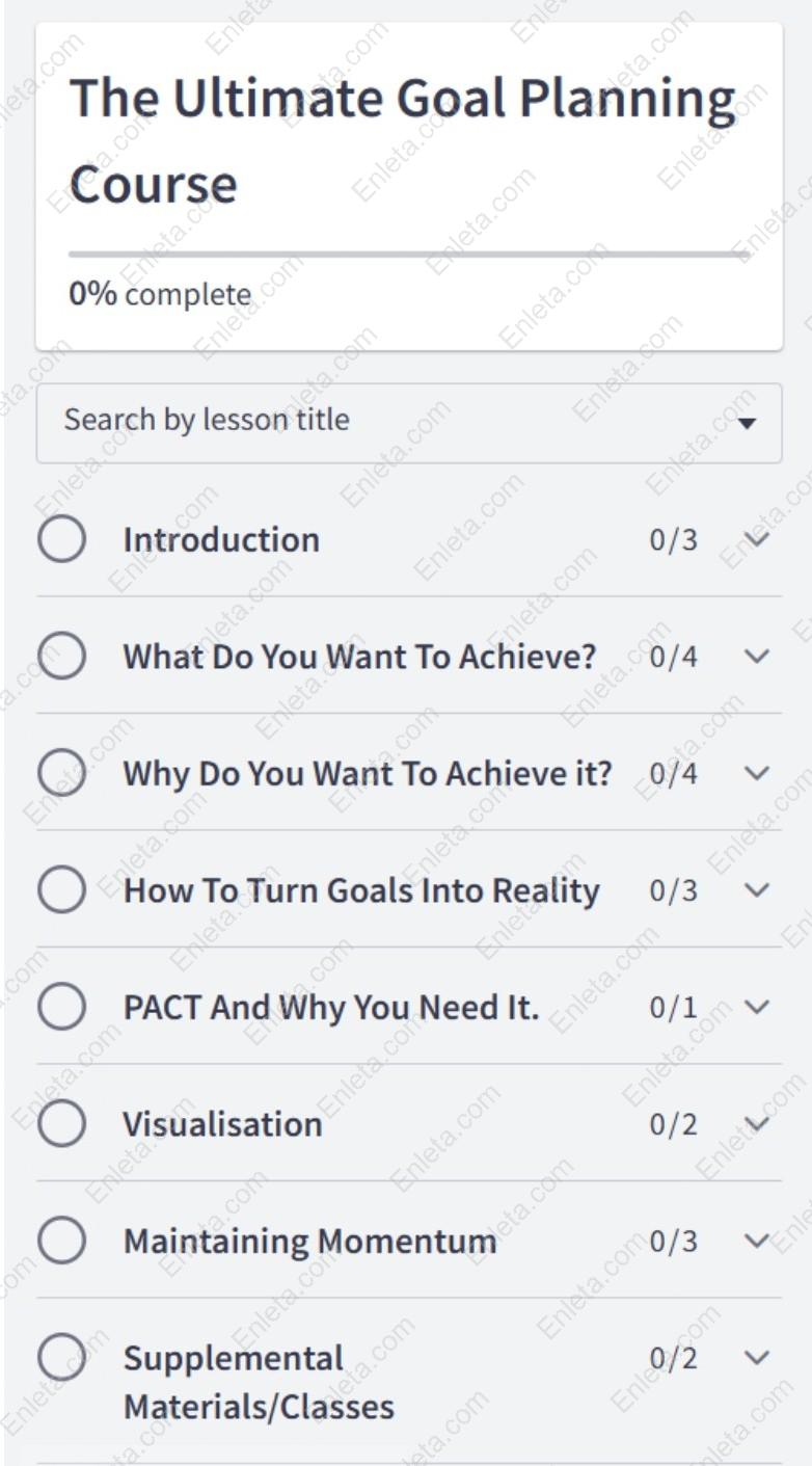 The Ultimate Goal Planning Course by Carl Pullein personal development