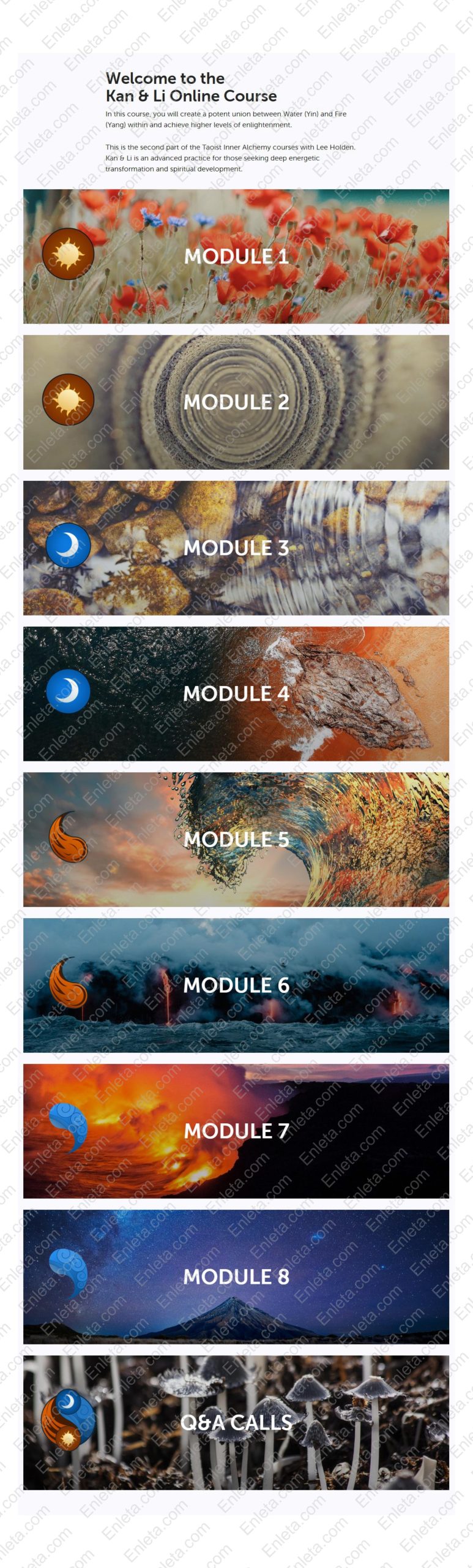 The Kan & Li Online Course by Lee Holden and Holden QiGong taoist inner alchemy kan li energy practice modules