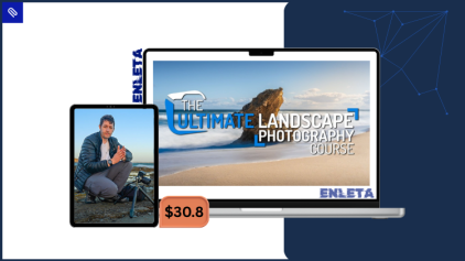 landscape photography course covering scouting, composition, long exposures, bracketing, stacking, and advanced landscape editing skills