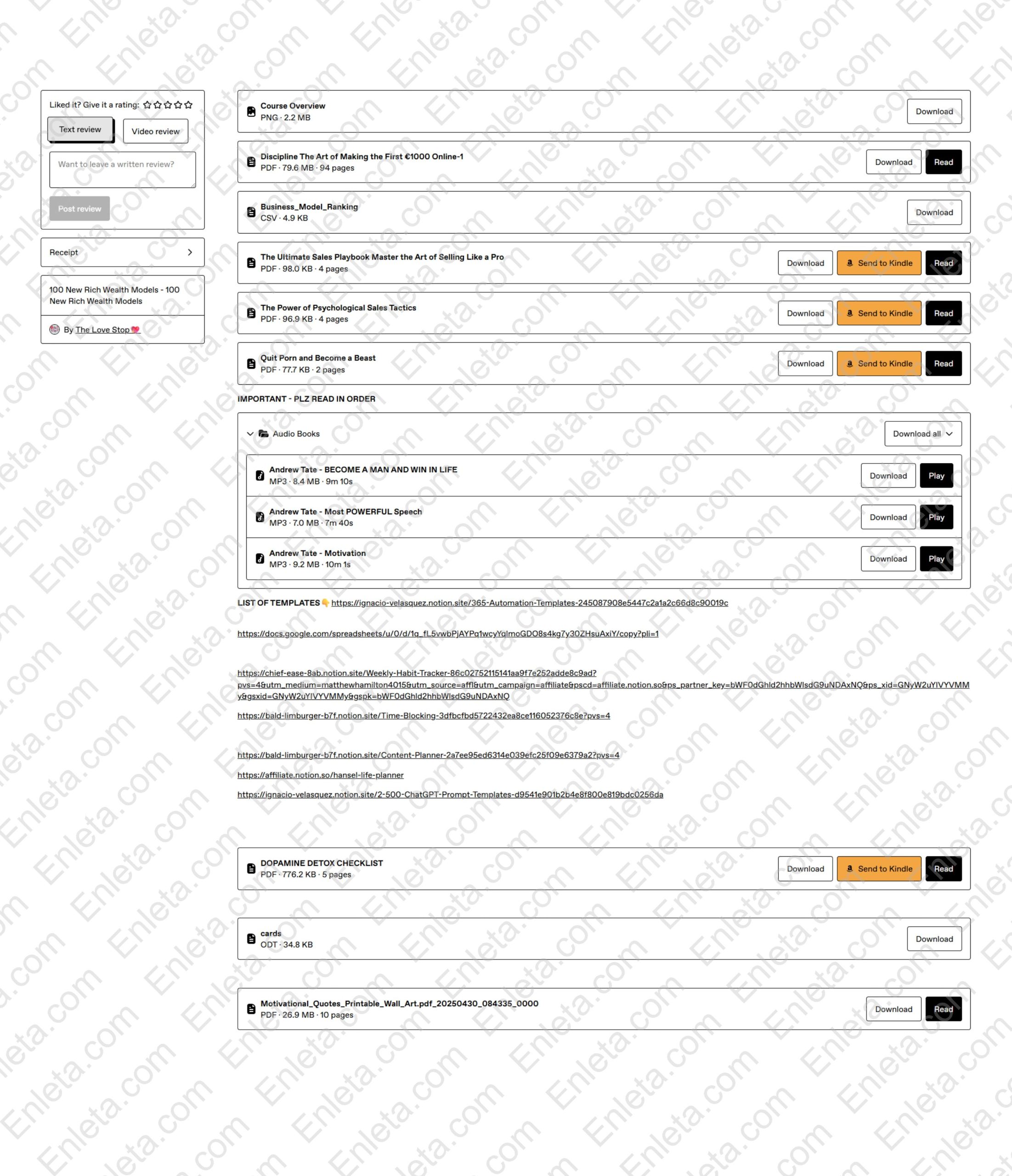 100 New Rich Wealth Models by The Love Stop wealth building