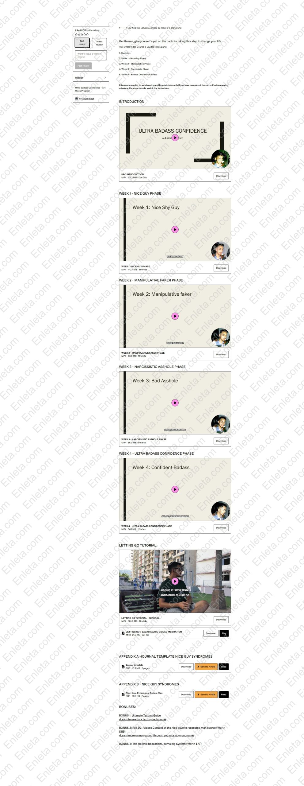 Ultra Badass Confidence by Young Rock – Ultimate 4 Week Program young rock 4 week transformation system