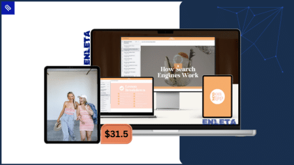 SEO On Tap by Duo Collective showing a beginner-friendly DIY SEO system for consistent traffic and revenue
