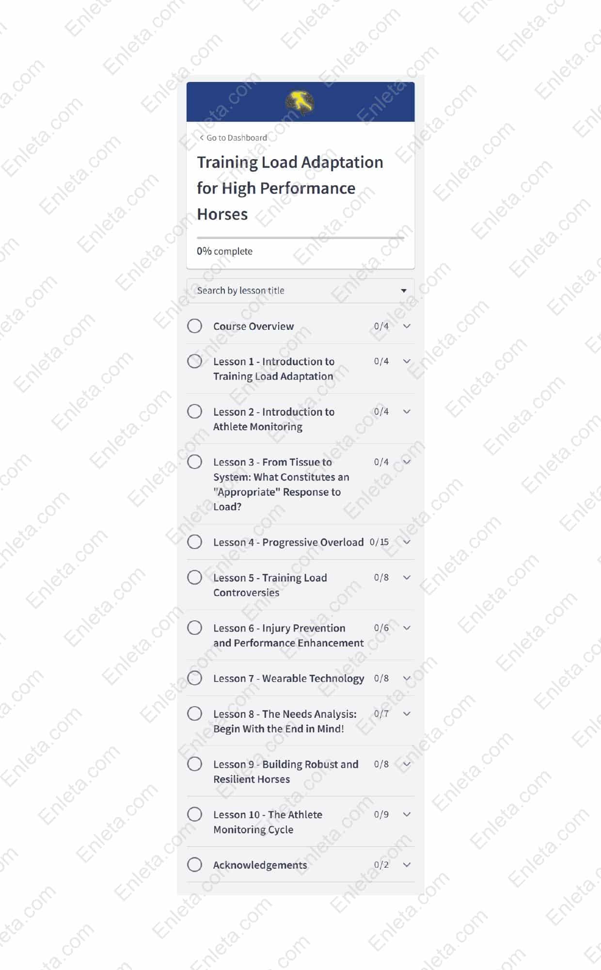 Training Load Adaptation for High Performance Horses by Tim Gabbett Training Load Adaptation